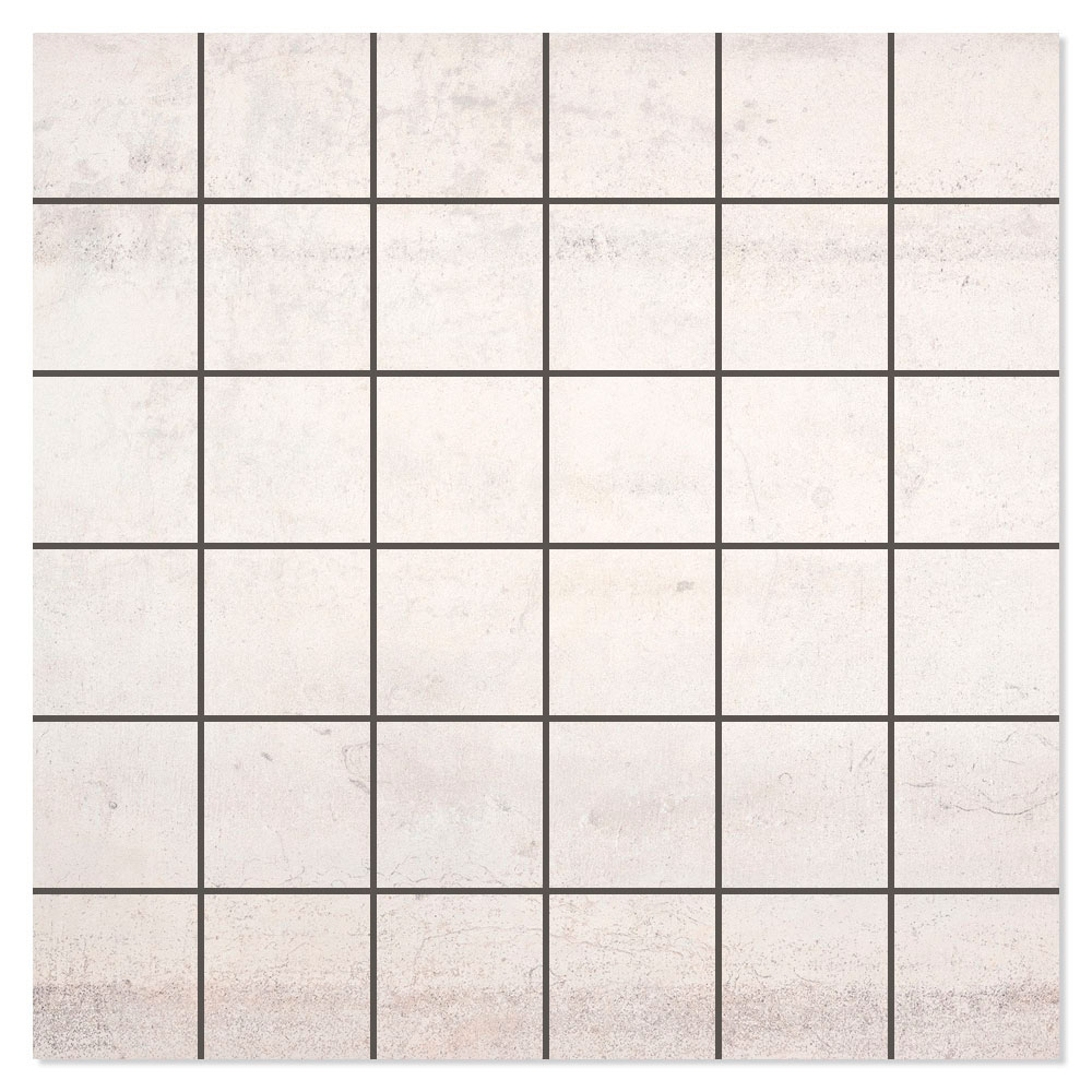 Mosaikkflis Acier Hvit Matt 30x30 (5x5) cm